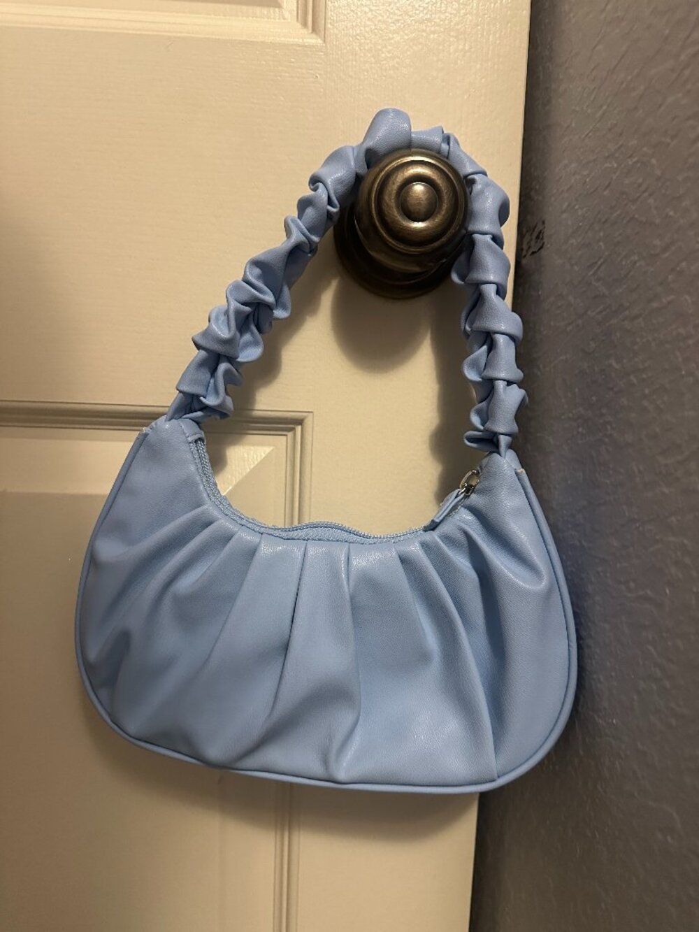 H&M Light Blue Ruched Handbag